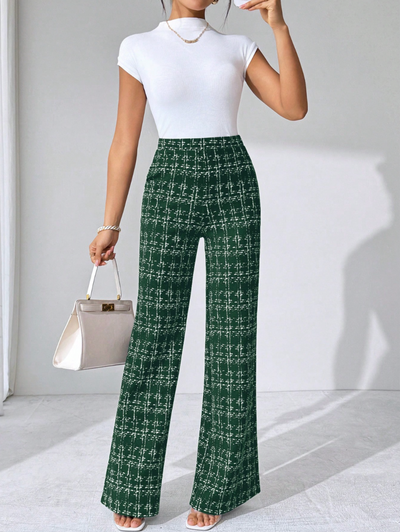 Olivia Tweed Plaid Flare Pants