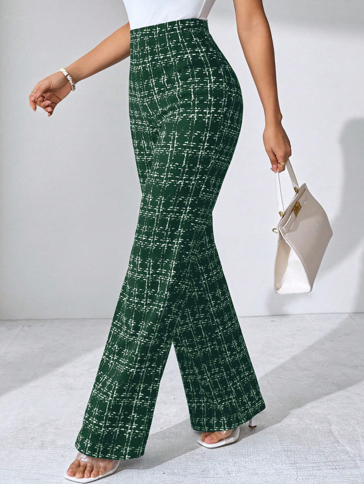 Olivia Tweed Plaid Flare Pants
