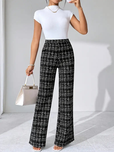 Olivia Tweed Plaid Flare Pants