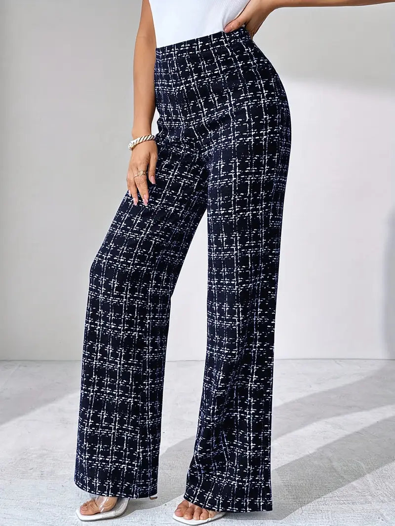 Olivia Tweed Plaid Flare Pants