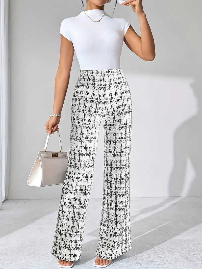 Olivia Tweed Plaid Flare Pants