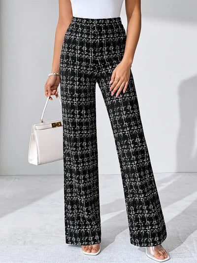 Olivia Tweed Plaid Flare Pants