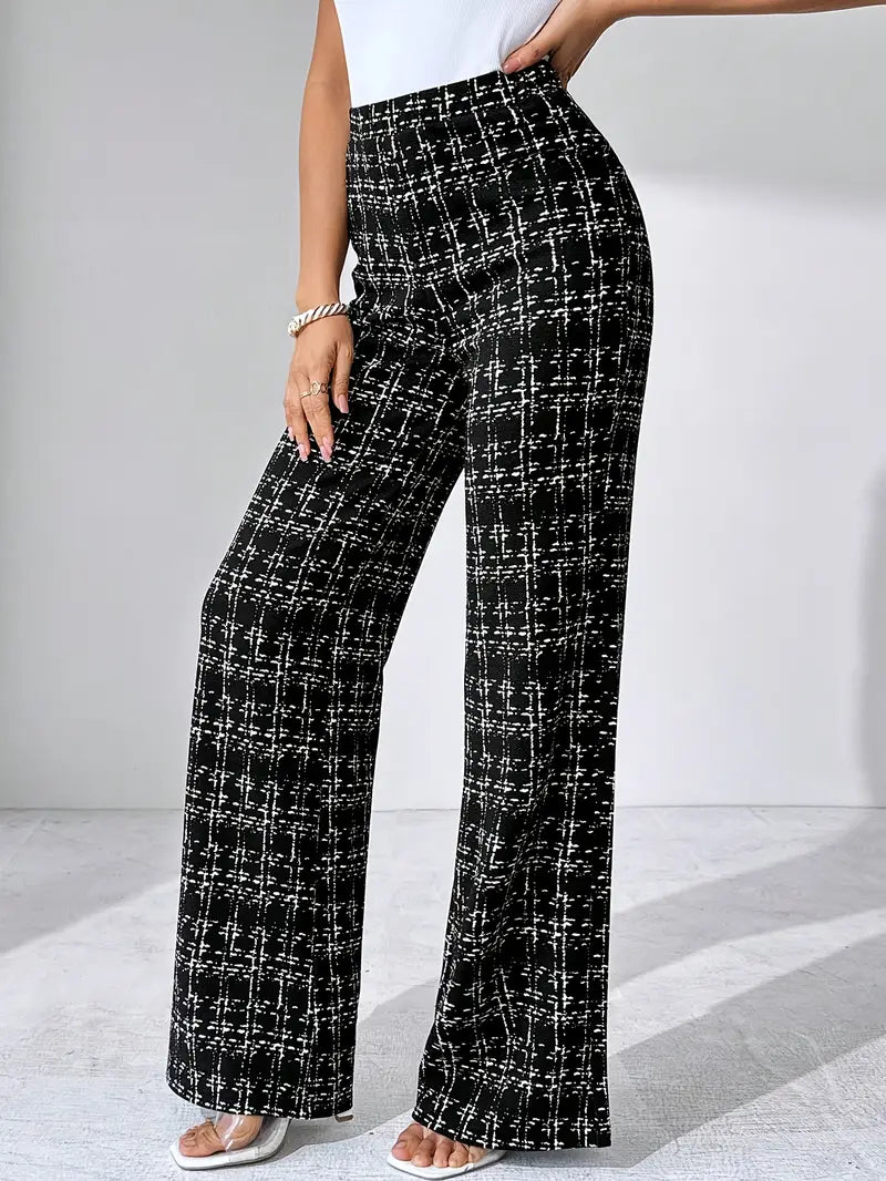 Olivia Tweed Plaid Flare Pants