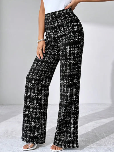 Olivia Tweed Plaid Flare Pants