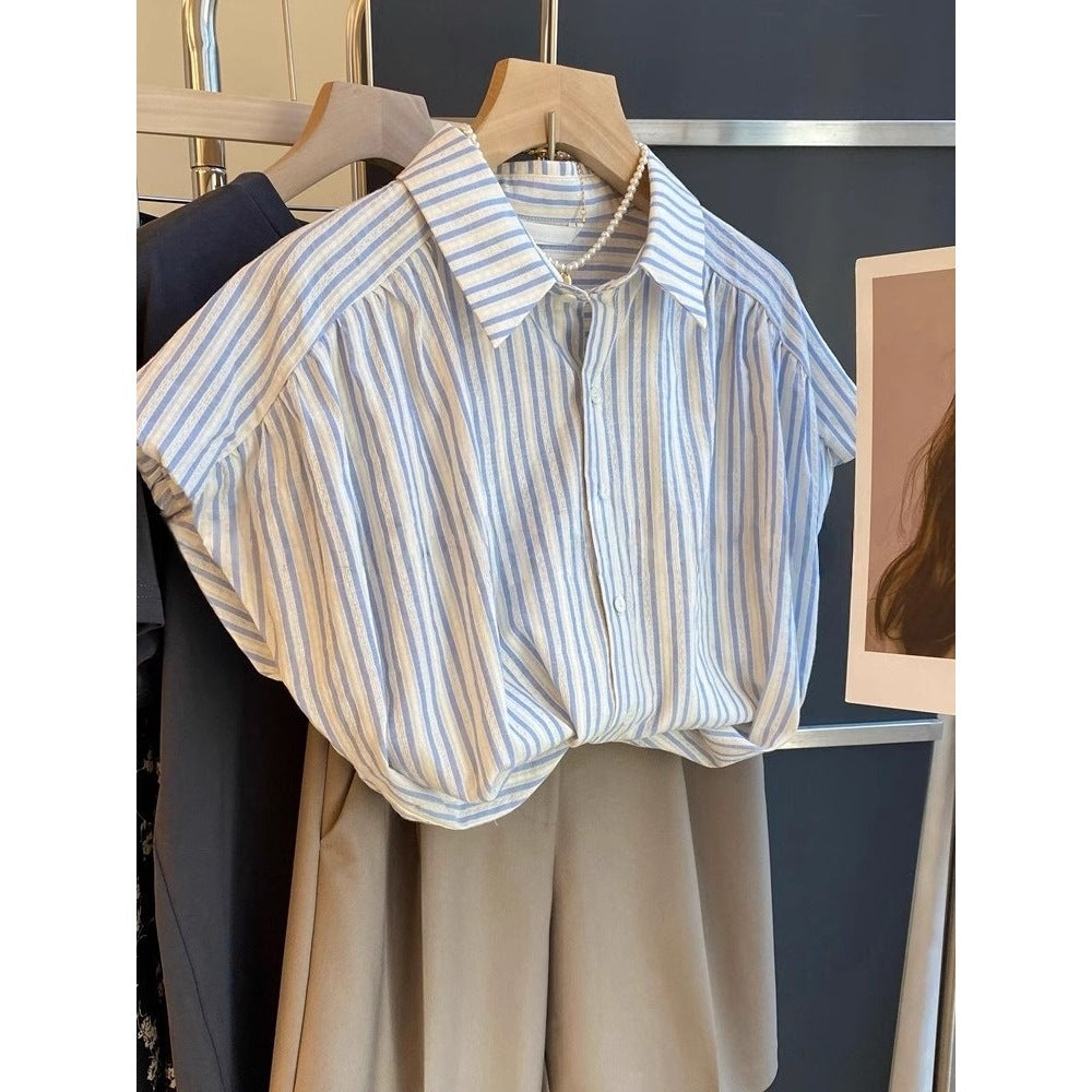 Noelia Fresh Stripes Short Sleeve Blouse
