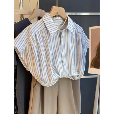 Noelia Fresh Stripes Short Sleeve Blouse
