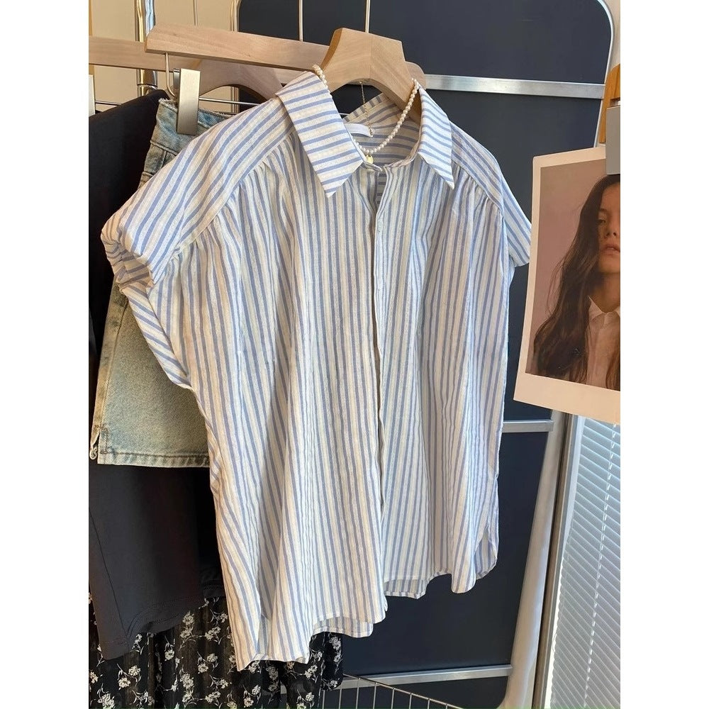 Noelia Fresh Stripes Short Sleeve Blouse