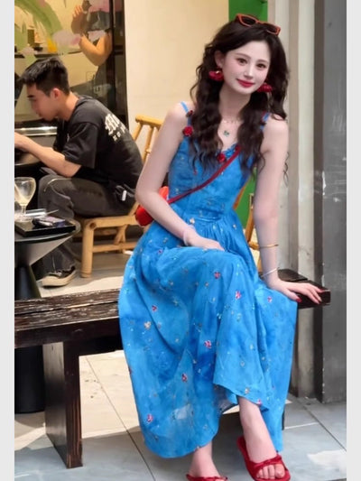 Aurelia™ Blue Floral Maxi Dress