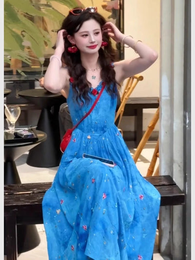 Aurelia™ Blue Floral Maxi Dress