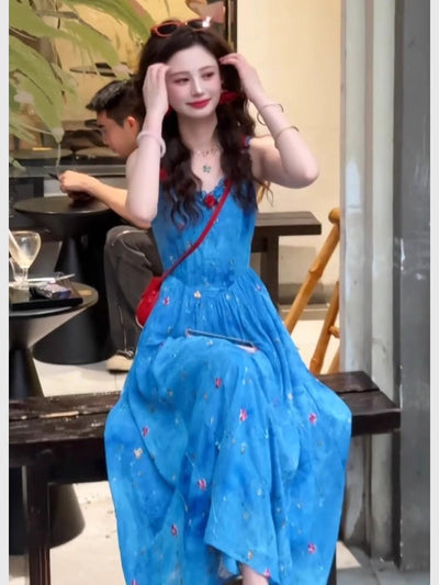 Aurelia™ Blue Floral Maxi Dress
