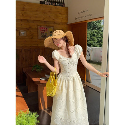 Renee™ Hollow Puff Sleeve Dress
