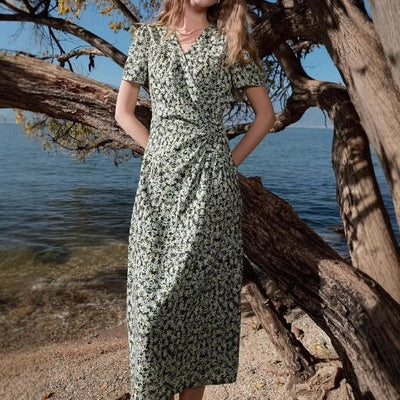 Thessaly™ Green Floral Midi Dress