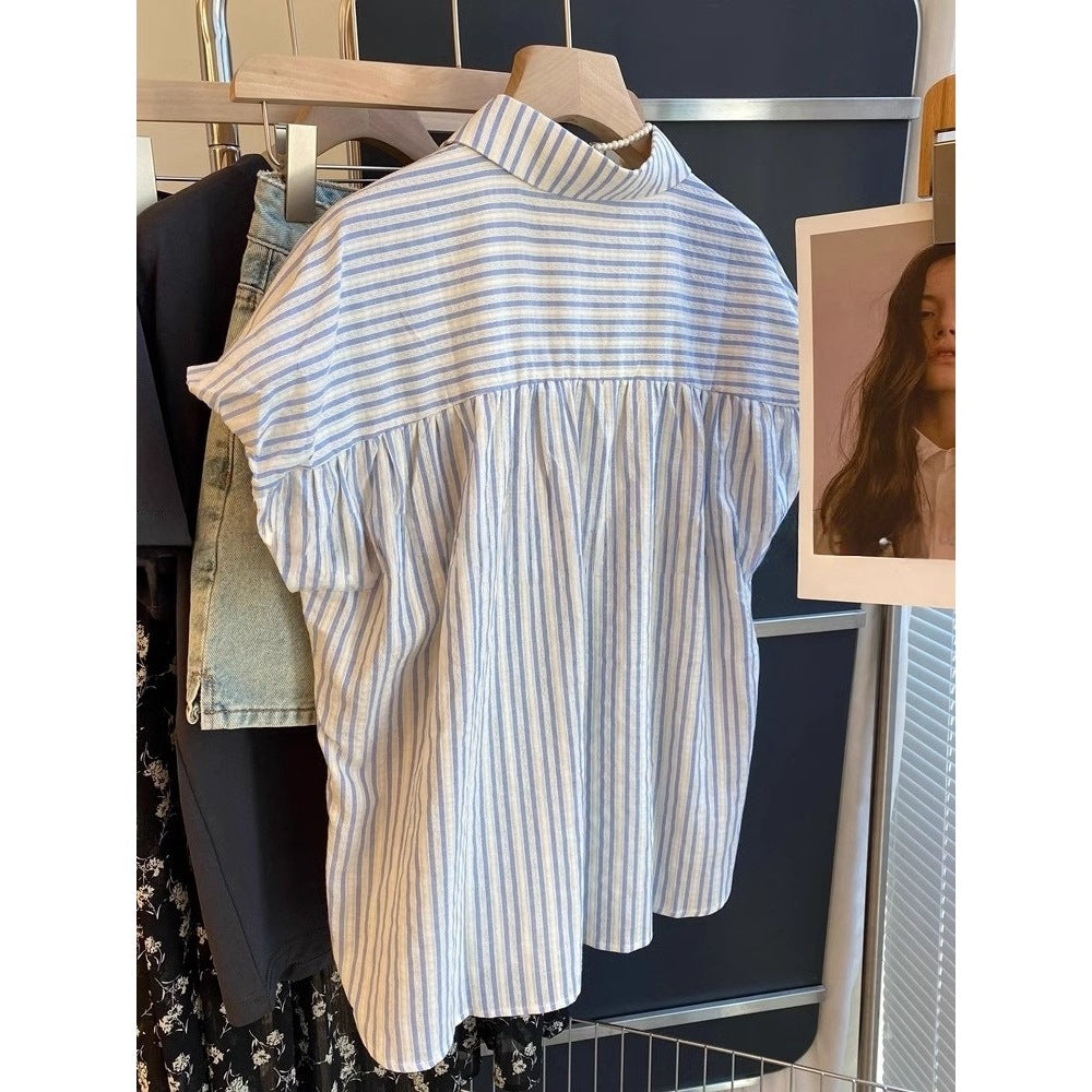 Noelia Fresh Stripes Short Sleeve Blouse