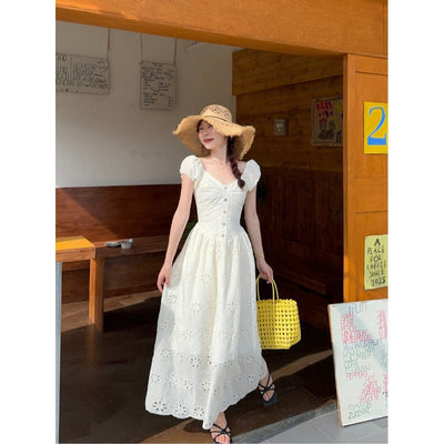 Renee™ Hollow Puff Sleeve Dress
