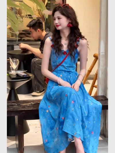 Aurelia™ Blue Floral Maxi Dress