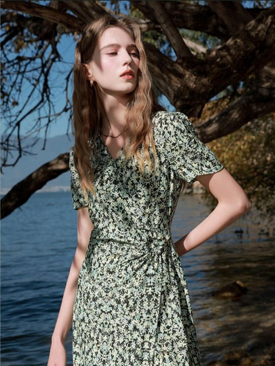 Thessaly™ Green Floral Midi Dress