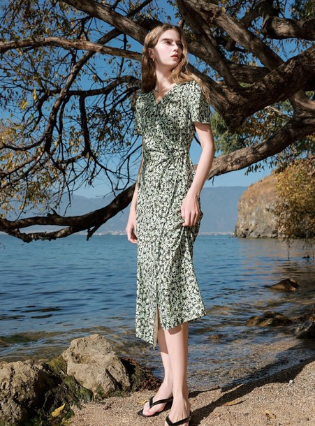 Thessaly™ Green Floral Midi Dress