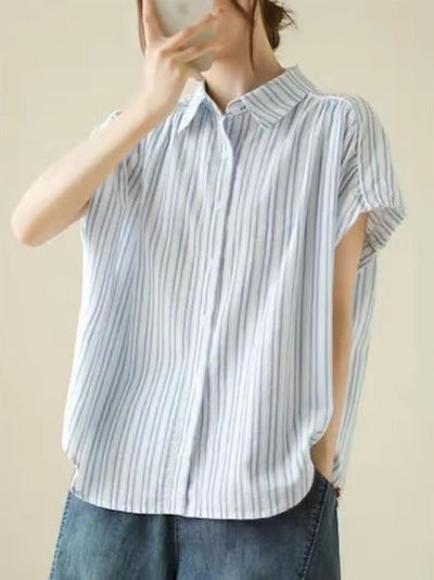 Noelia Fresh Stripes Short Sleeve Blouse