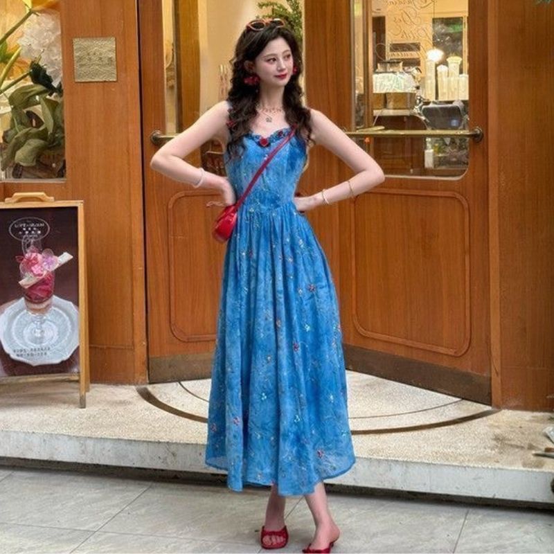 Aurelia™ Blue Floral Maxi Dress