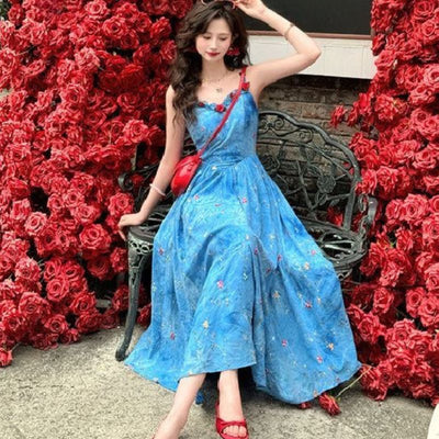 Aurelia™ Blue Floral Maxi Dress