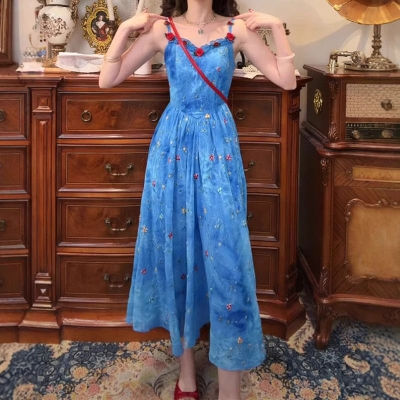 Aurelia™ Blue Floral Maxi Dress