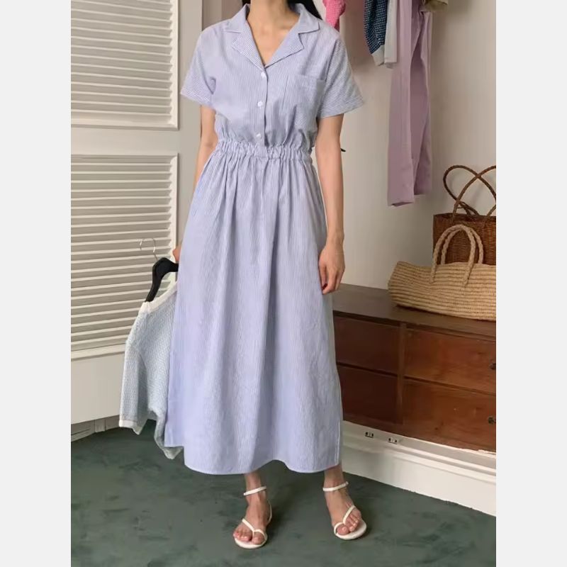 Oriana™ Pleated Waist Shirt Dress