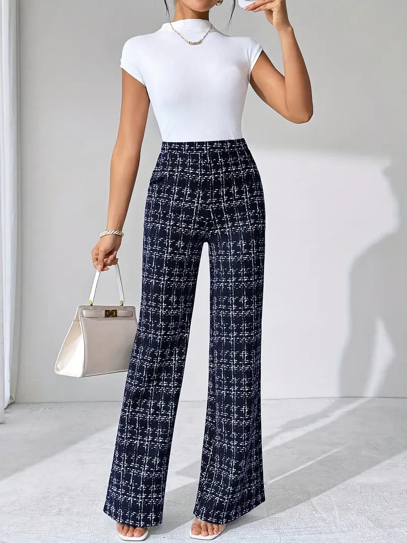 Olivia Tweed Plaid Flare Pants