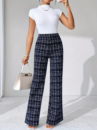 Olivia Tweed Plaid Flare Pants