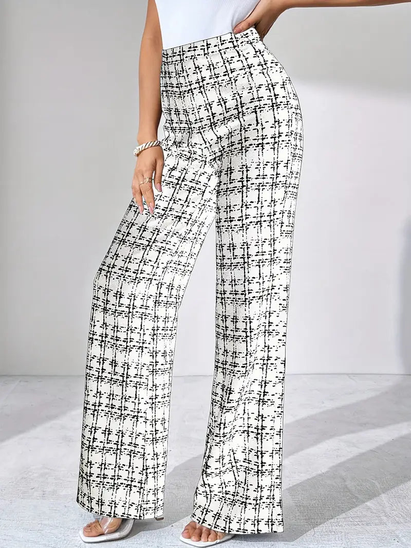 Olivia Tweed Plaid Flare Pants