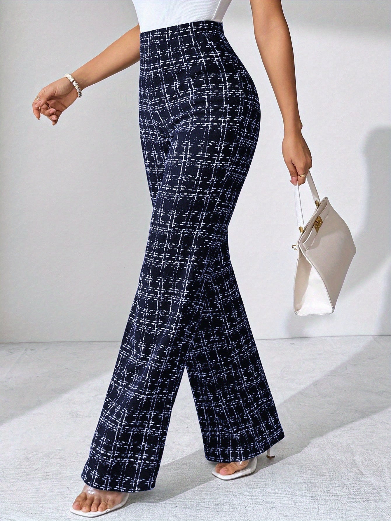Olivia Tweed Plaid Flare Pants