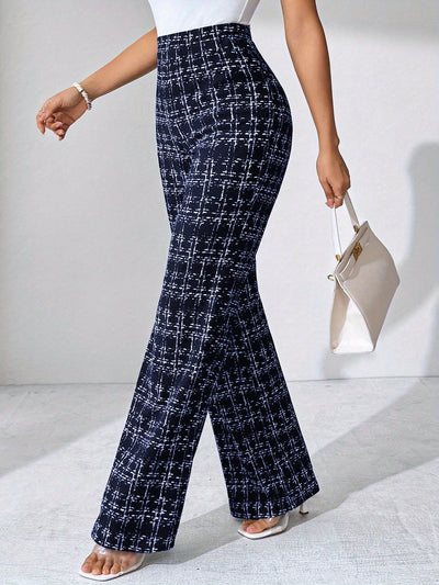 Olivia Tweed Plaid Flare Pants