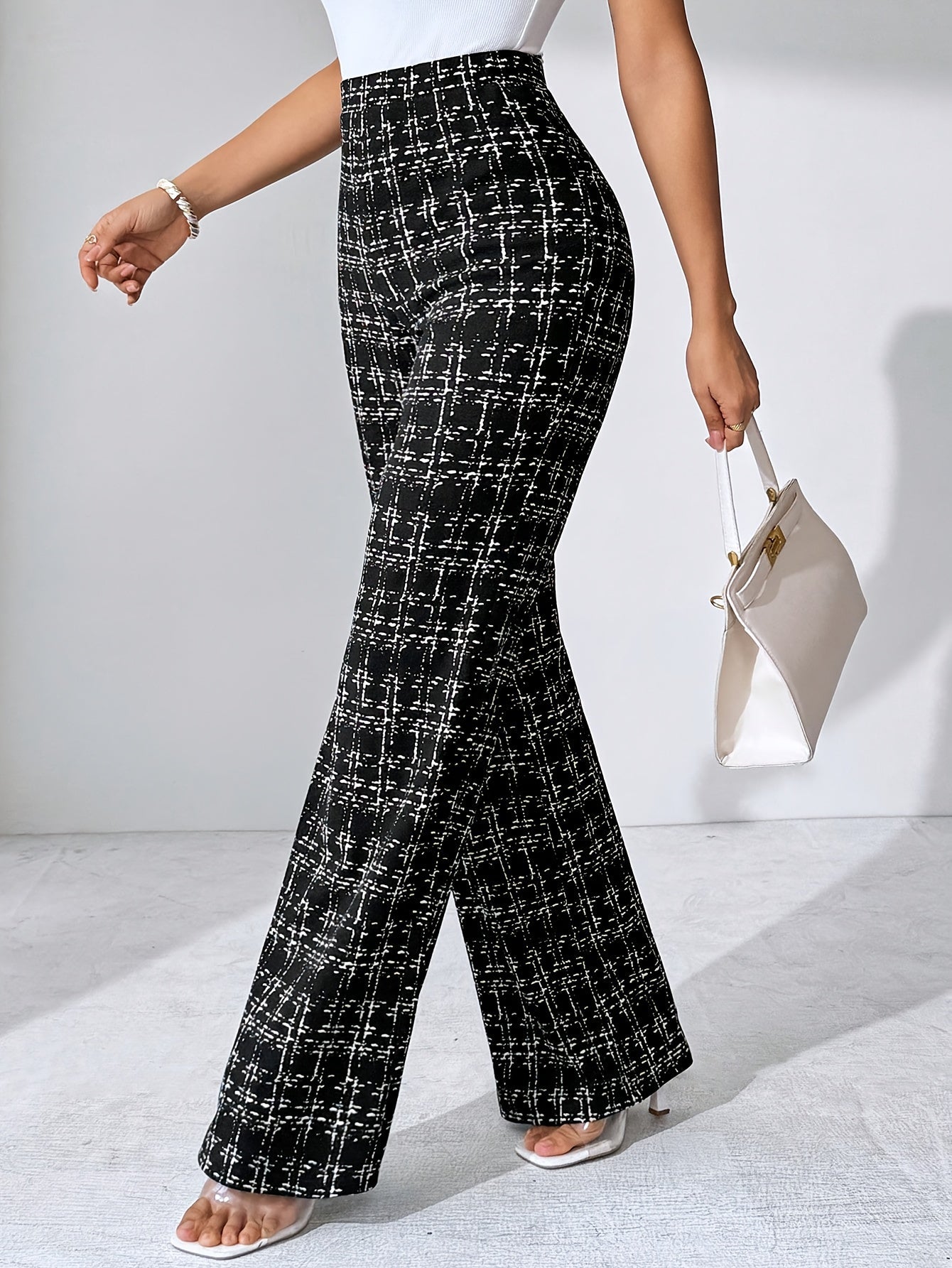 Olivia Tweed Plaid Flare Pants