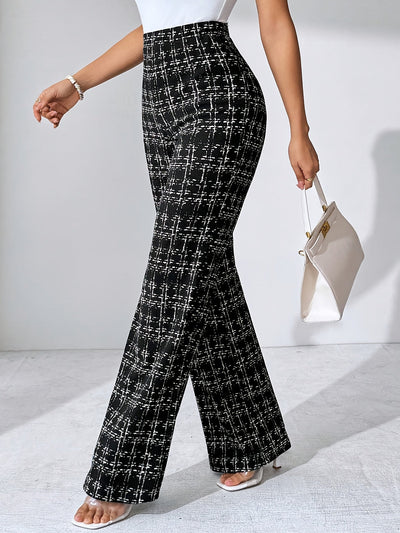 Olivia Tweed Plaid Flare Pants