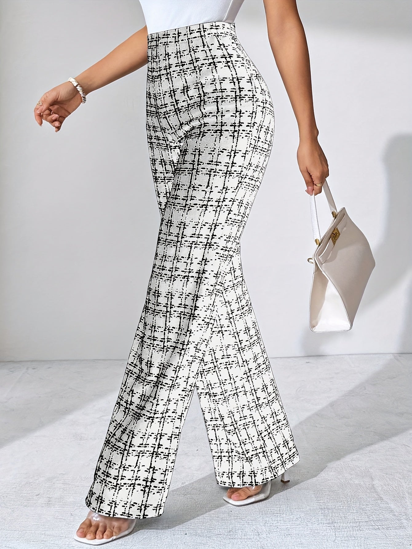 Olivia Tweed Plaid Flare Pants