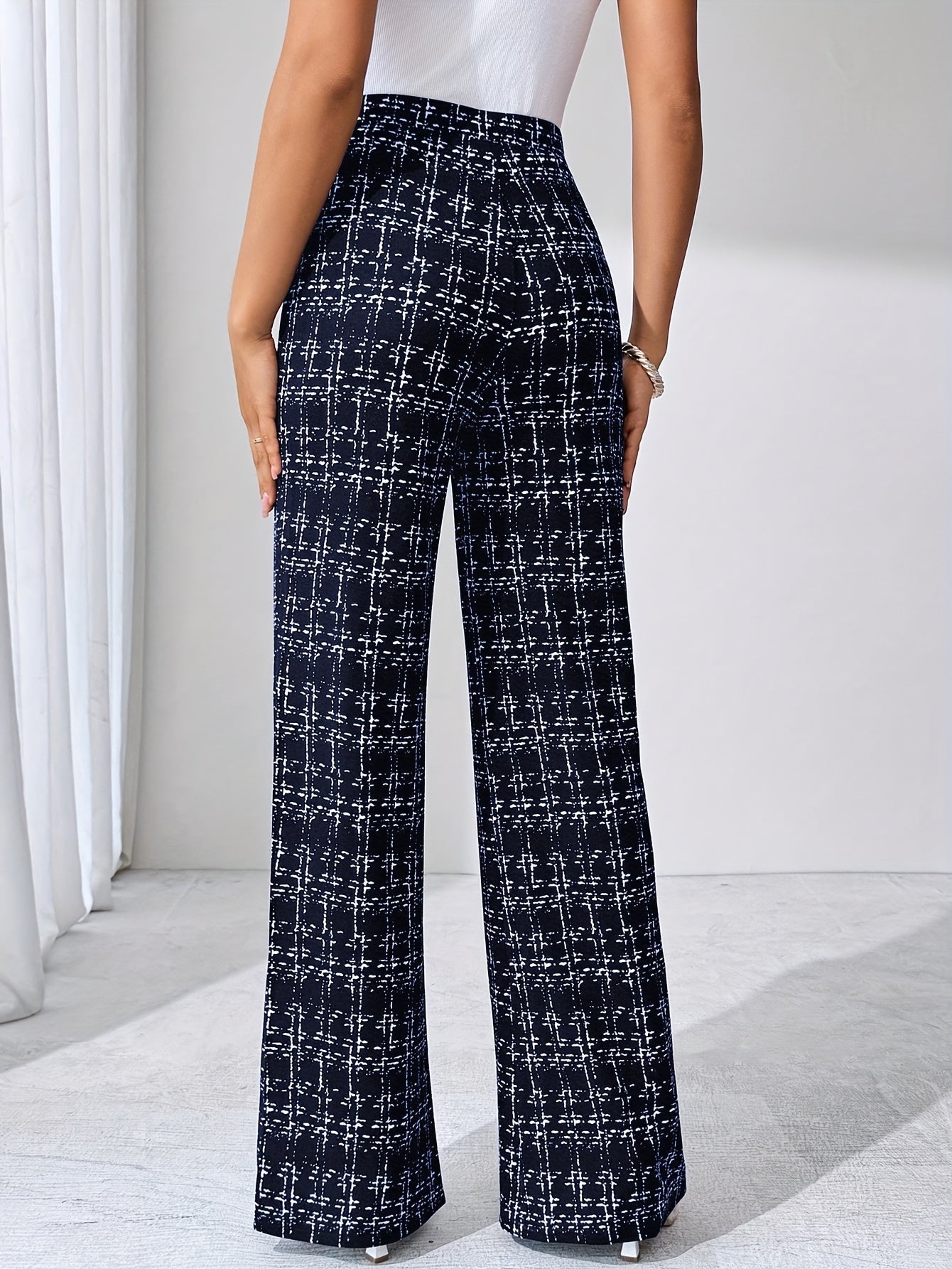 Olivia Tweed Plaid Flare Pants