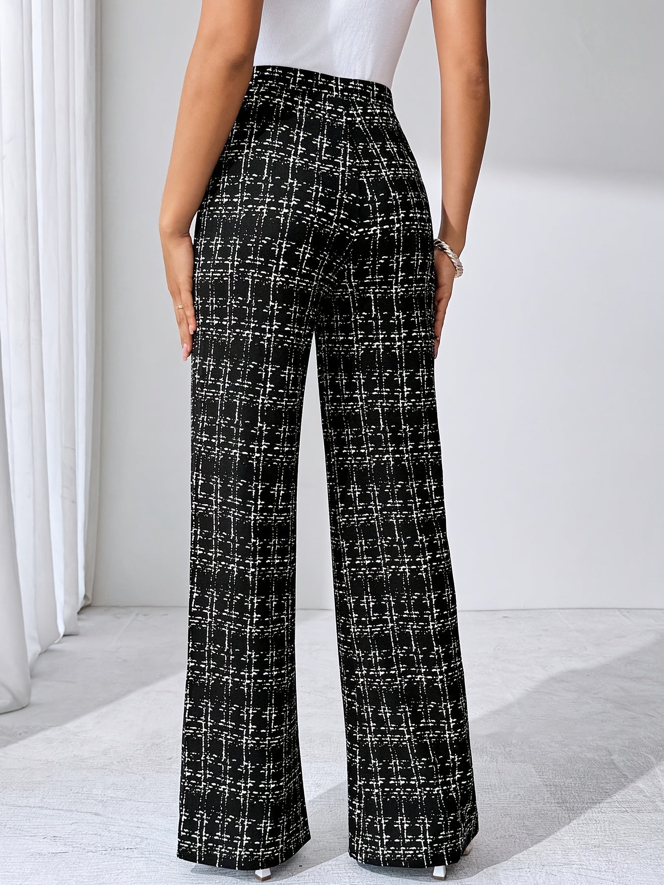 Olivia Tweed Plaid Flare Pants