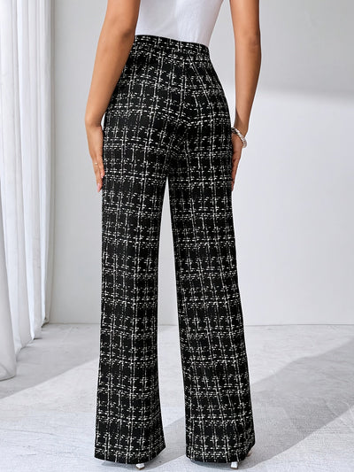 Olivia Tweed Plaid Flare Pants