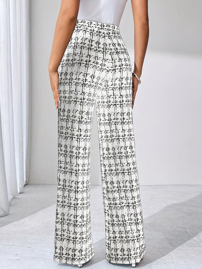 Olivia Tweed Plaid Flare Pants